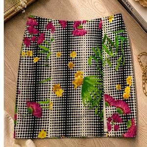 Versace Jeans Couture Floral Polka Dot Mini Skirt Size
